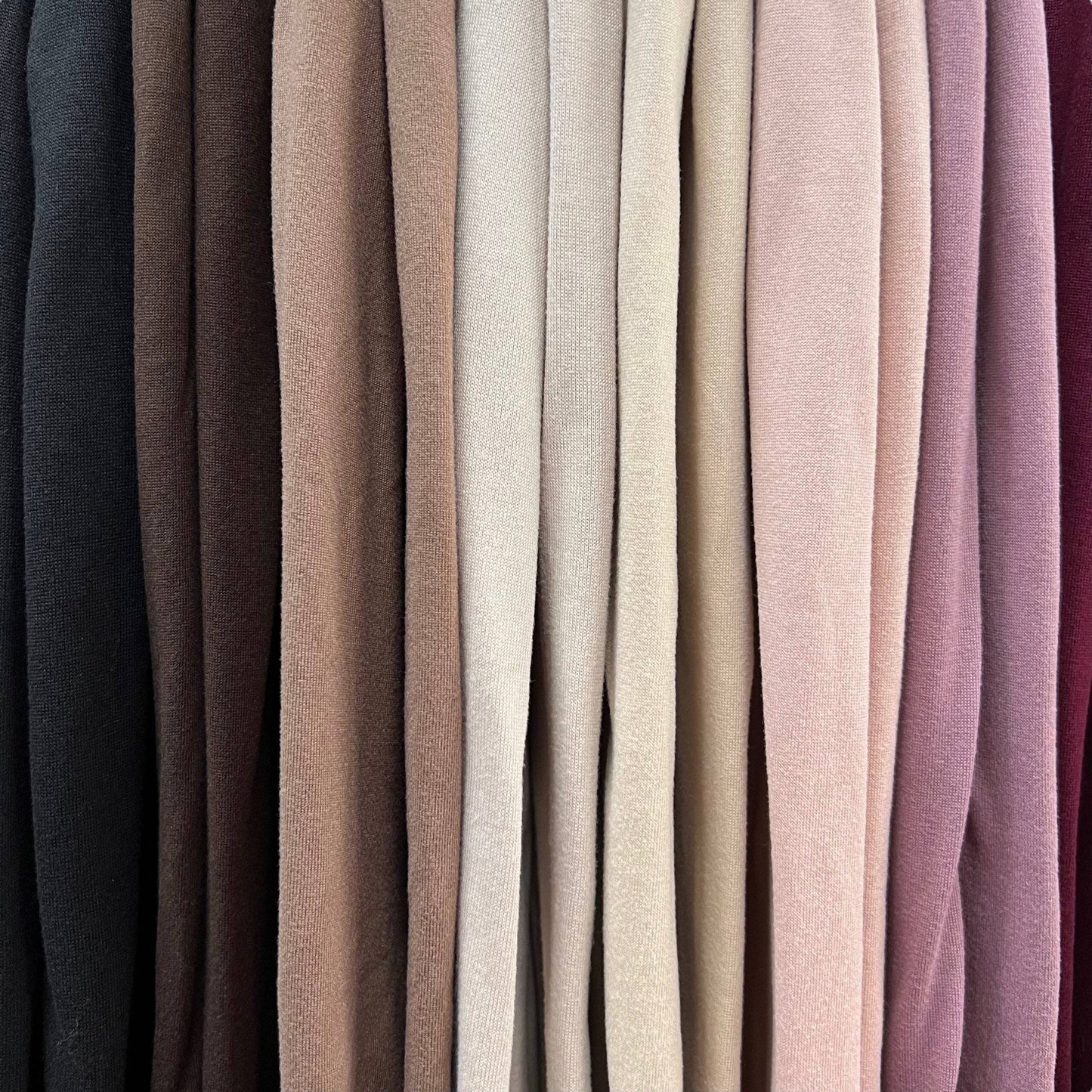 Recycled Viscose Premium Jersey Neat Edge Finished Plain Scarf