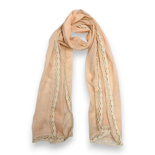 Lace Trim Plain Scarf