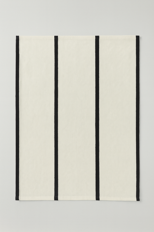 Minimalist Black Stripe Cotton Tea Towel