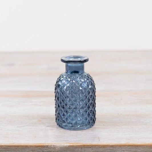 Blue Patterned Bottle Vase, 9.2cm