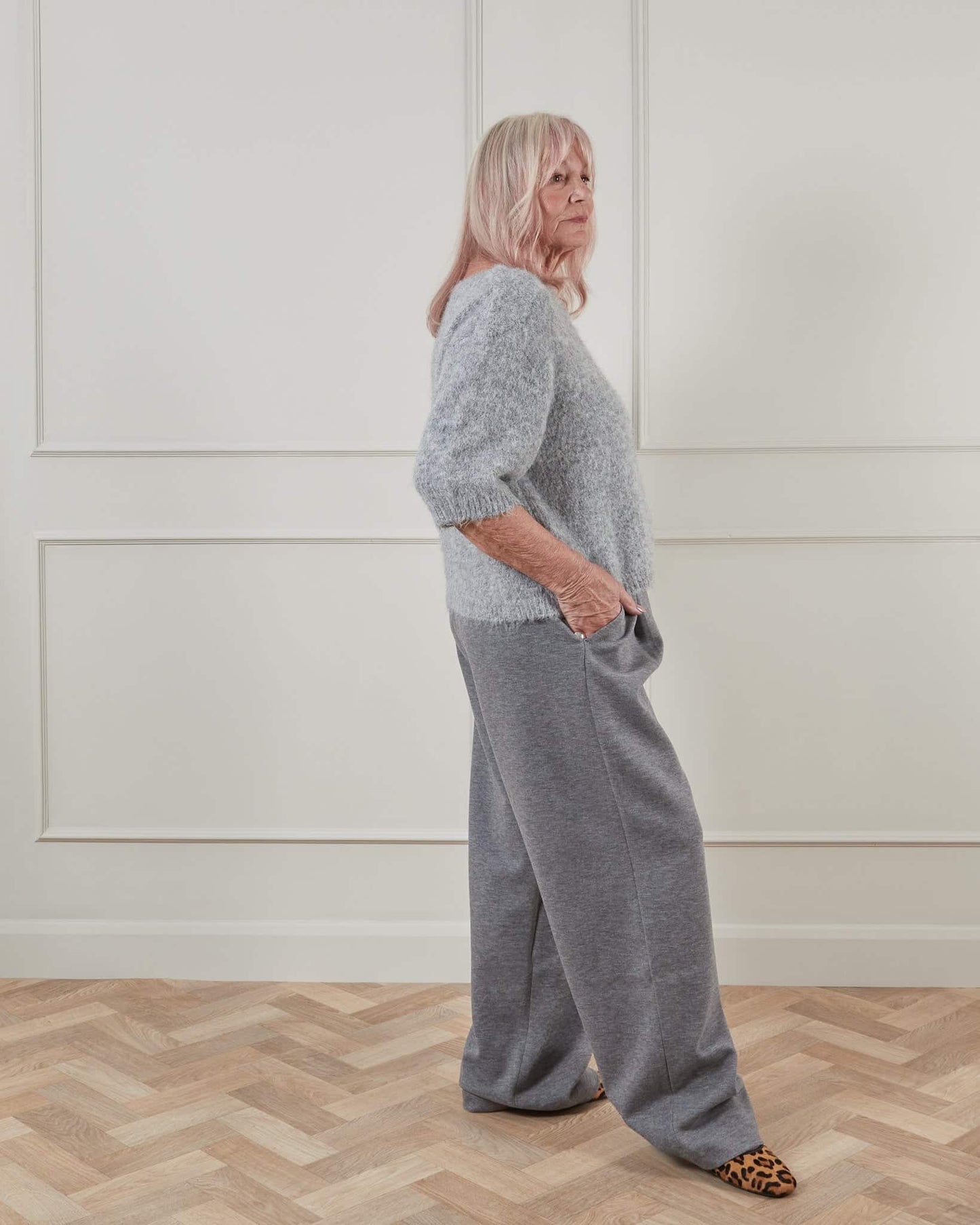 Chalk | Regan Trouser | Marl Grey