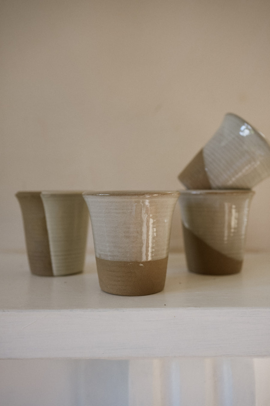 Stoneware cup set of 4 - Milk White
