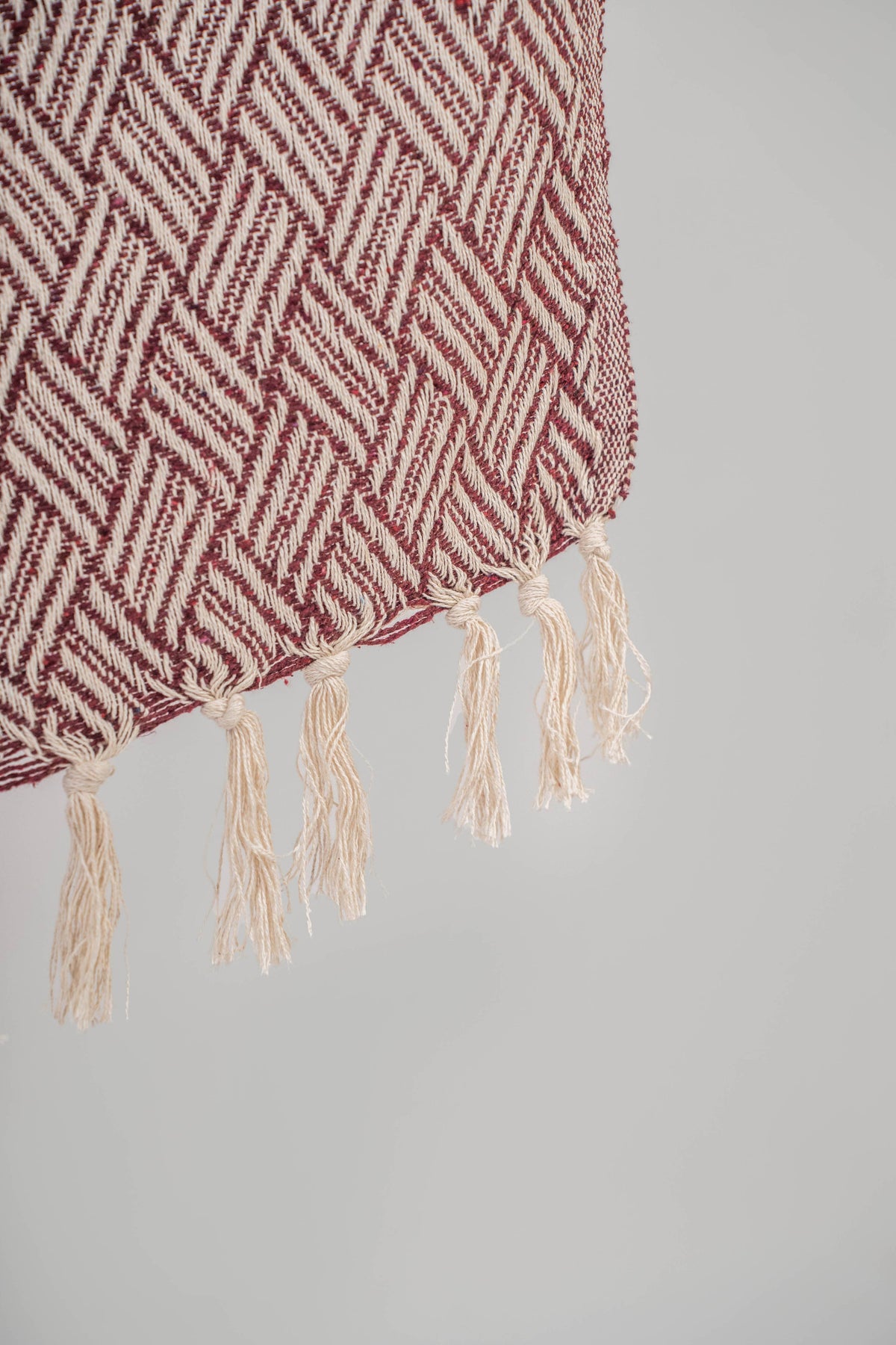 Soft-recycled Cotton Handwoven Throw | Burgundy