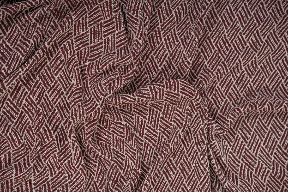 Soft-recycled Cotton Handwoven Throw | Burgundy