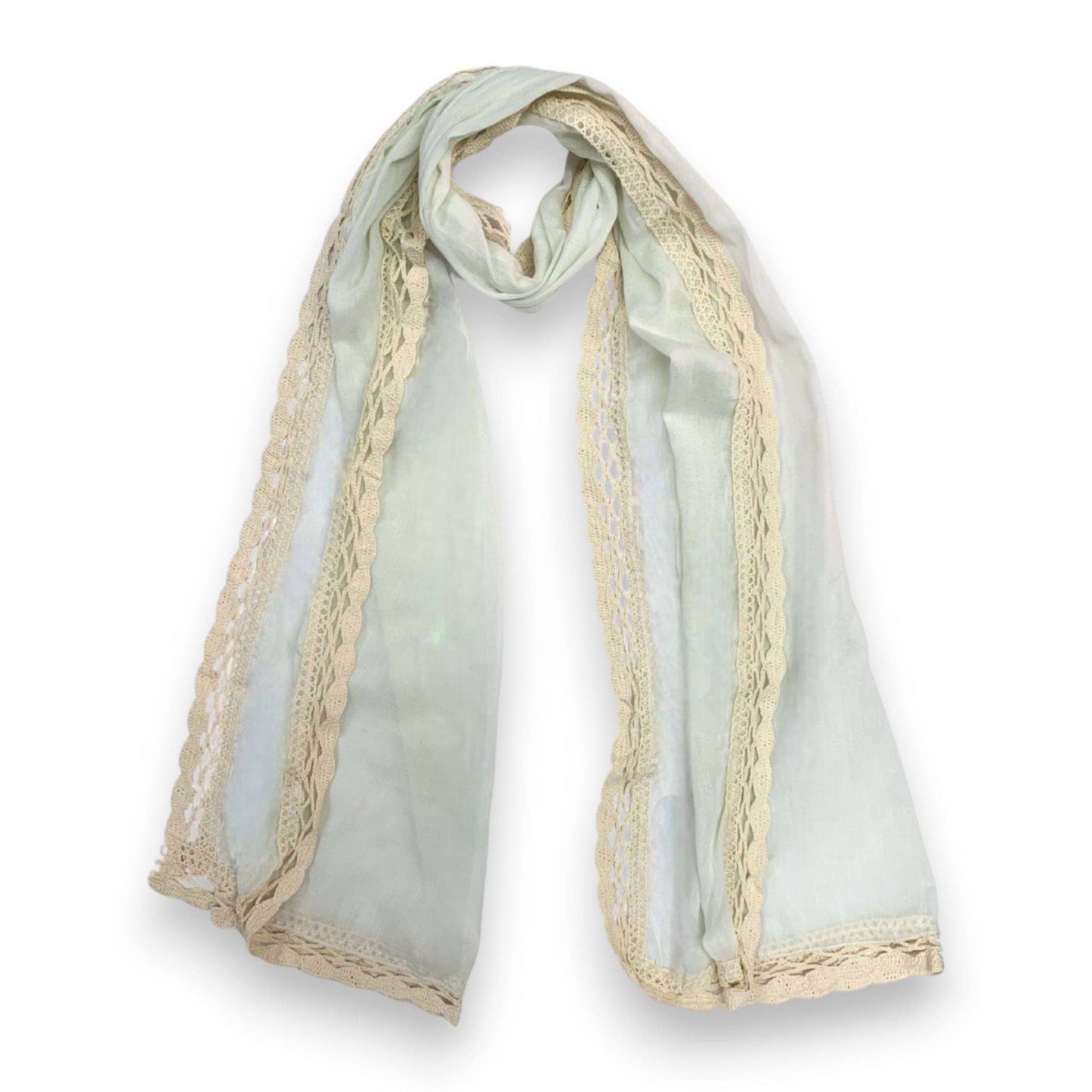 Lace Trim Plain Scarf