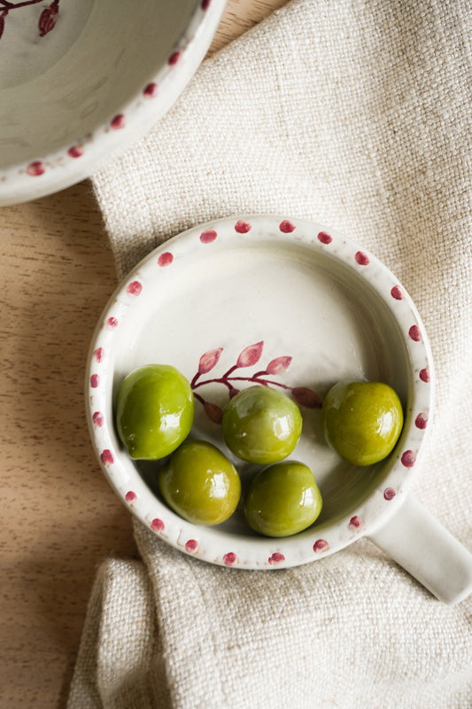 Hand Painted Botanic Olive Dish - Brick
