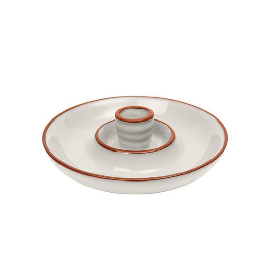 Sintra Glazed Terracotta Olive Dish - Stone
