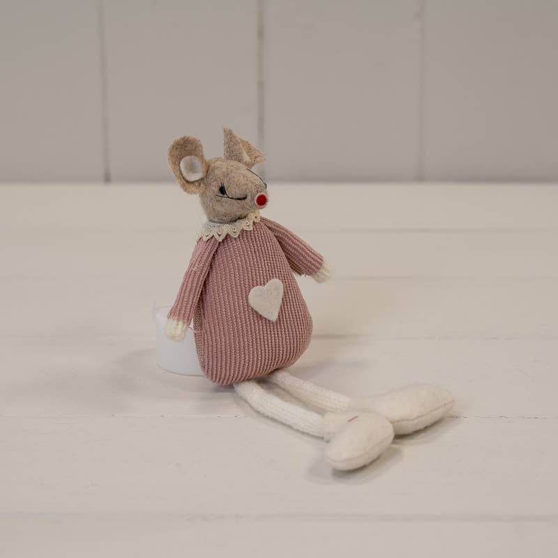 Pink Fabric Hanging Mouse