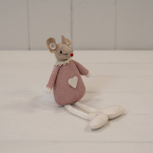 Pink Fabric Hanging Mouse