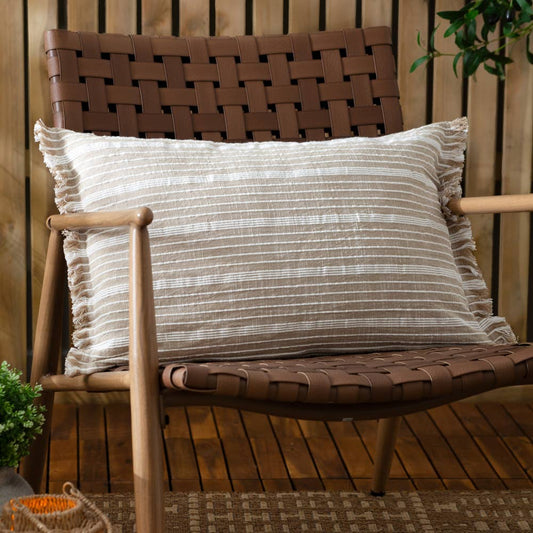 Tide Textured Stripe Cushion Natural