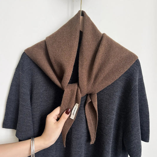 Wool Triangle Scarf | Chocolate