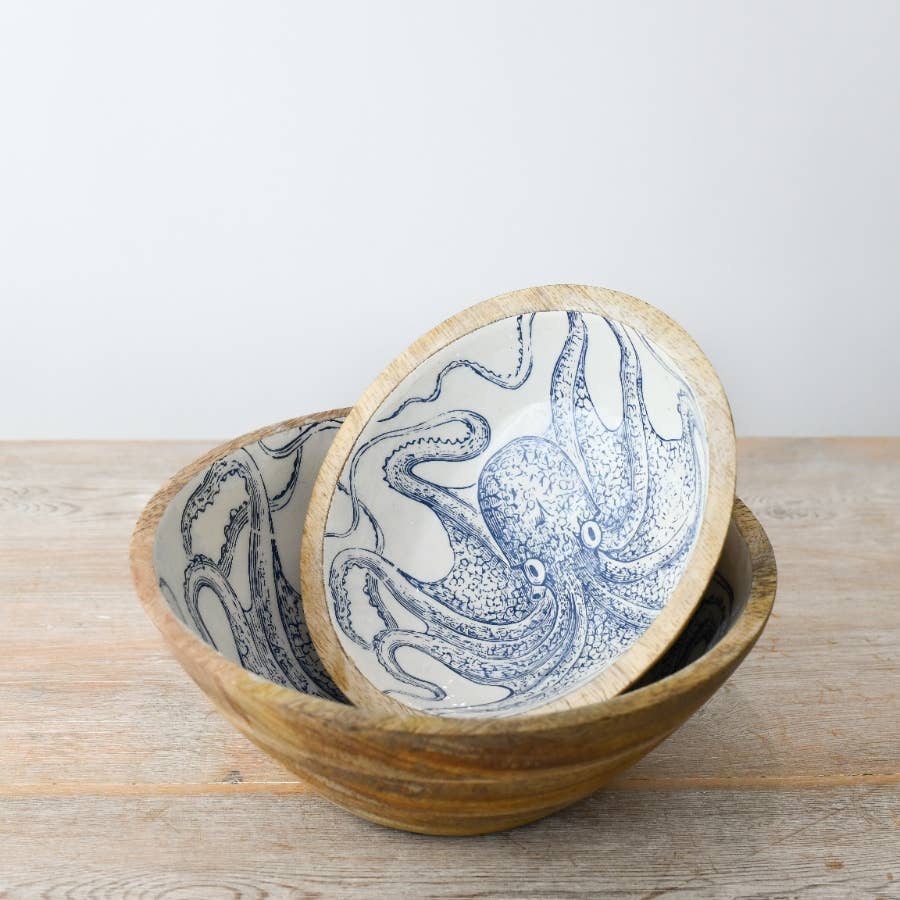 Octopus Enamel Bowl, 17cm