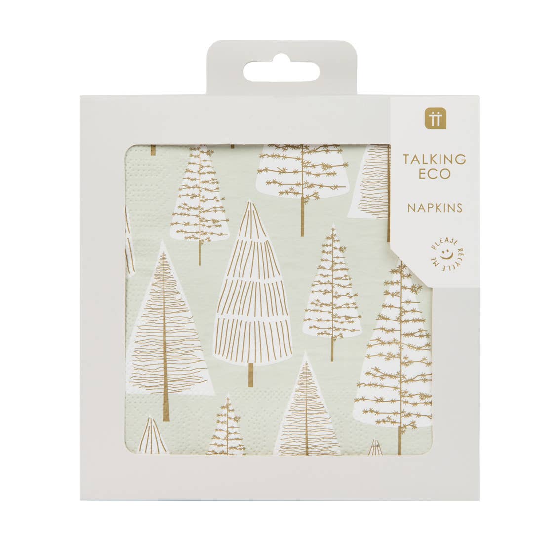 Silver & Gold Eco Christmas Tree Napkins | 20 Pack |