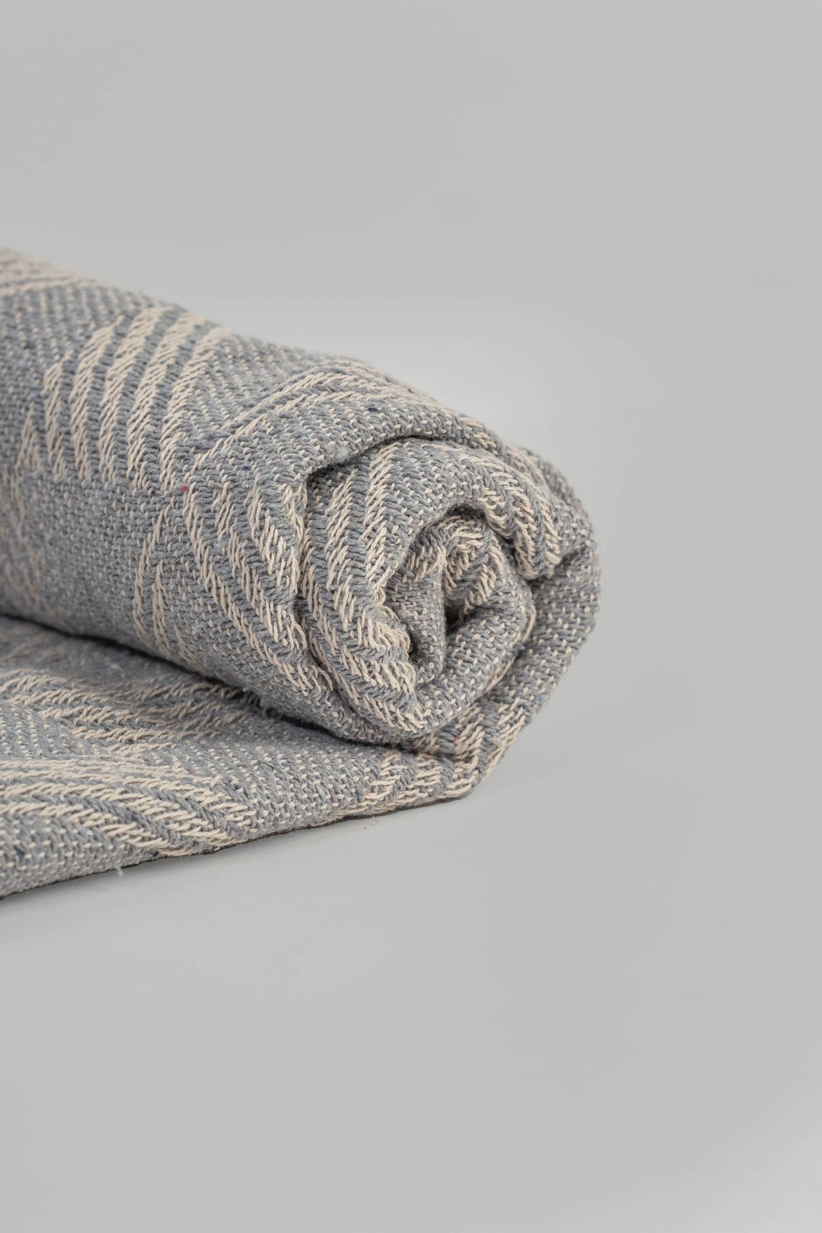 Herringbone Cotton Throw | Petrol Blue