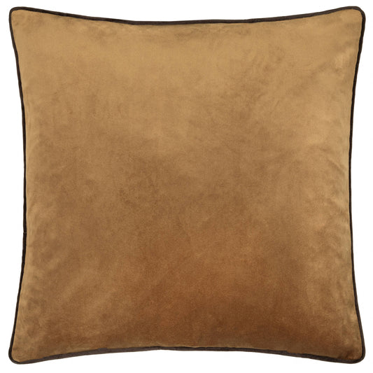 Meridian Velvet Cushion | Caramel/Chocolate