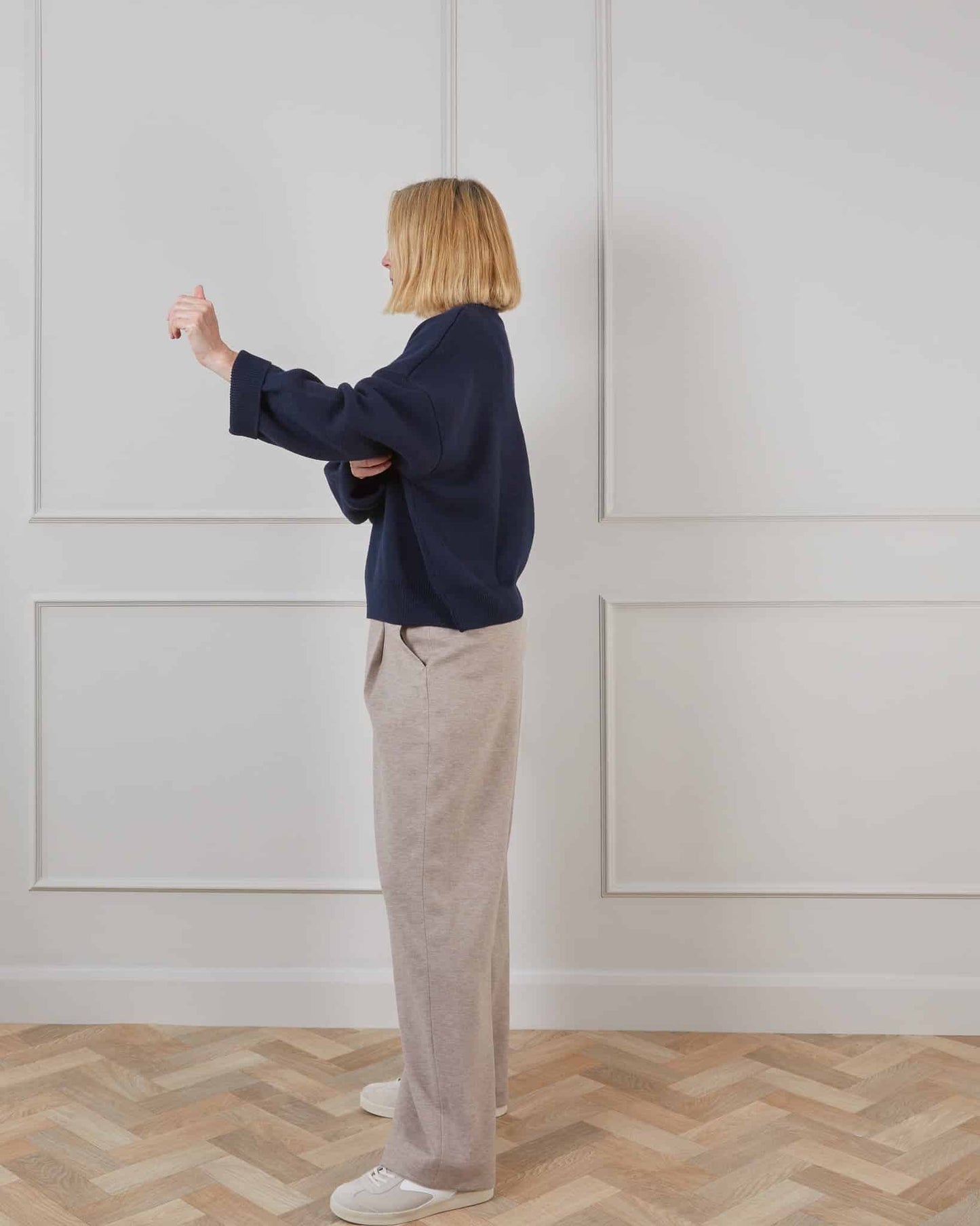 Chalk | Regan Trouser | Marl Beige