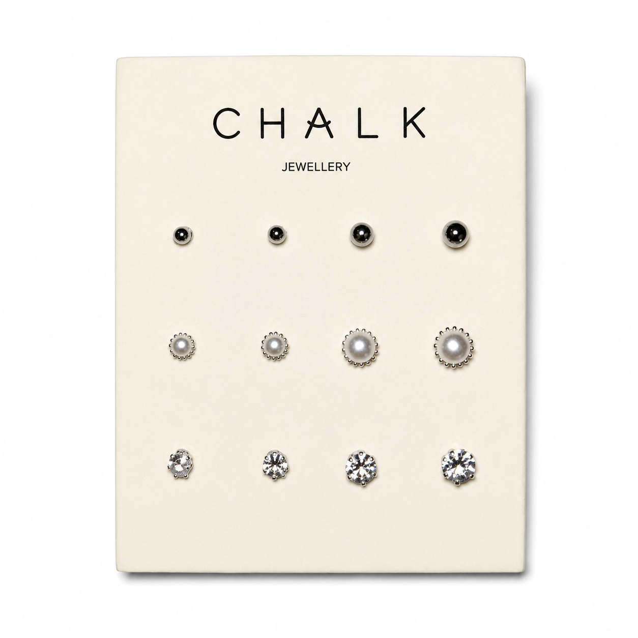 Chalk | Multi-Stud Earring Card | Silver