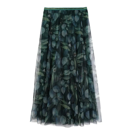 Tulle Layer Skirt in Botanical Print