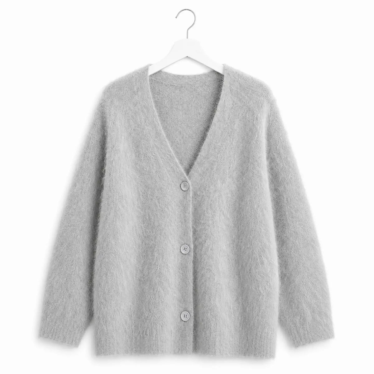 Cosy Knit Oversized Cardigan | Light Grey