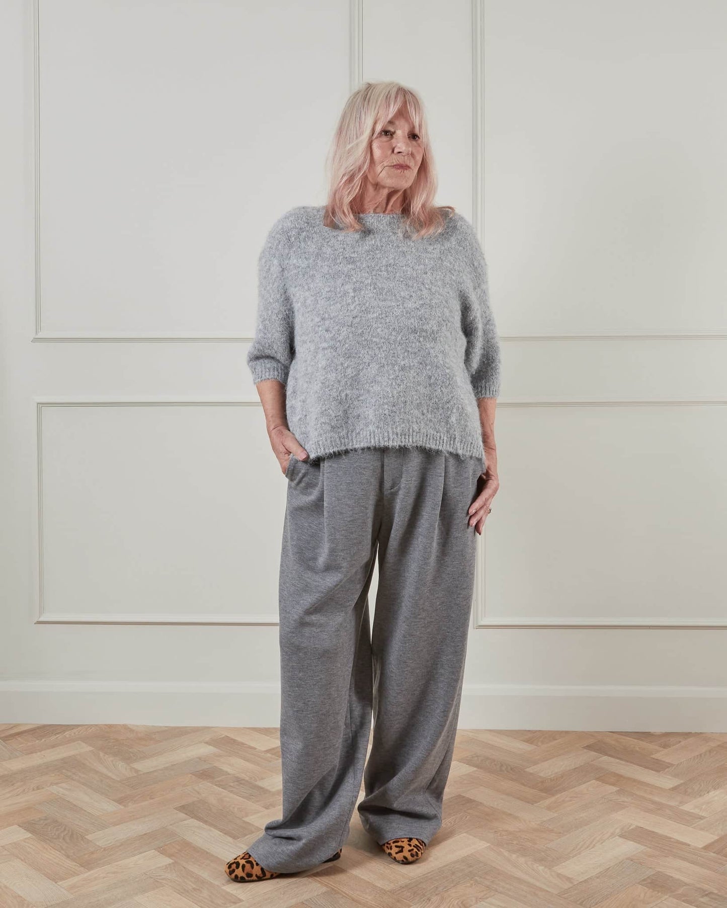 Chalk | Regan Trouser | Marl Grey