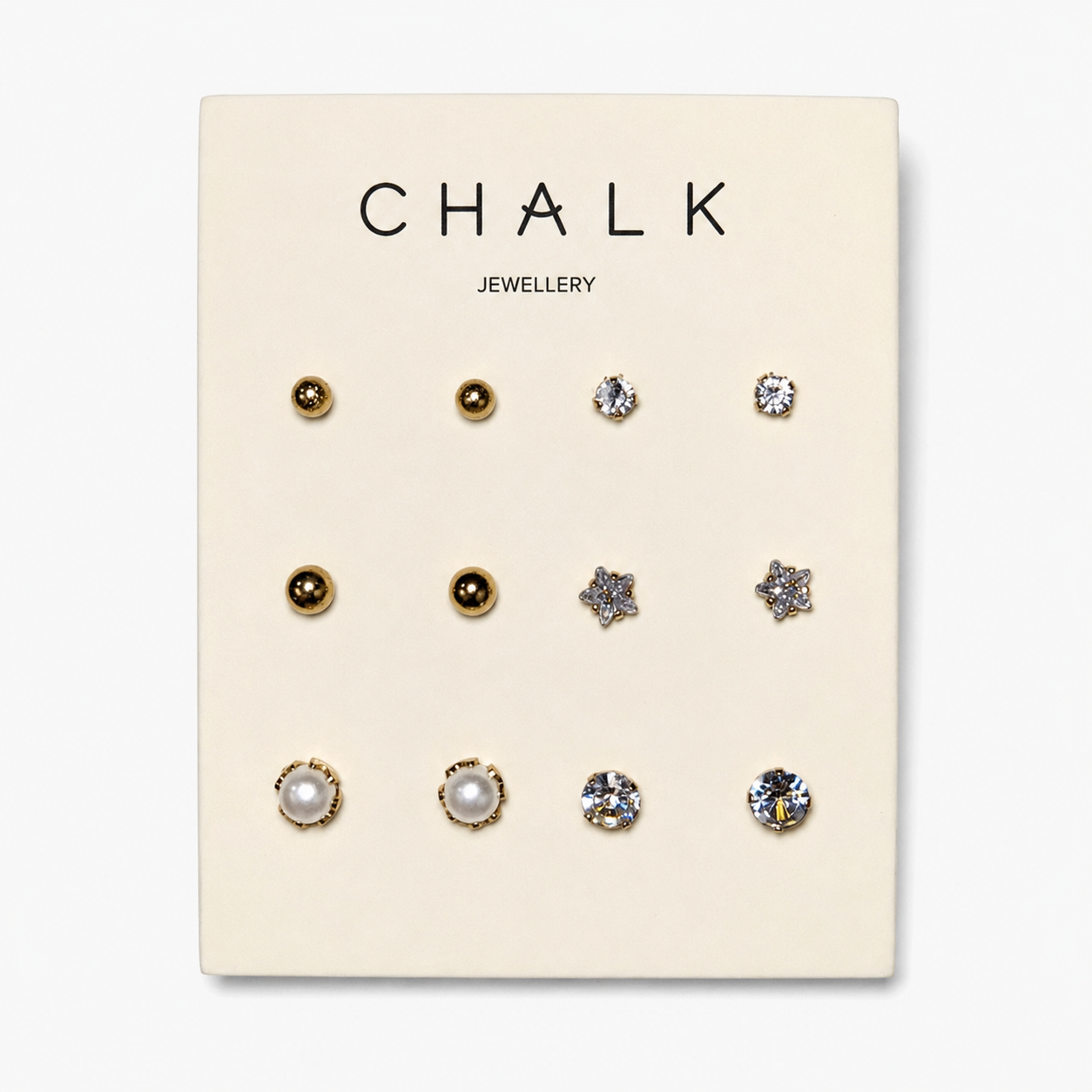 Chalk | Multi-Stud Earring Card | Gold