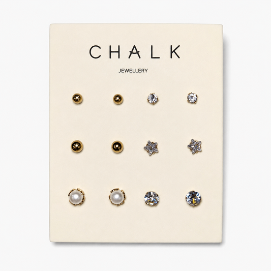 Chalk | Multi-Stud Earring Card | Gold
