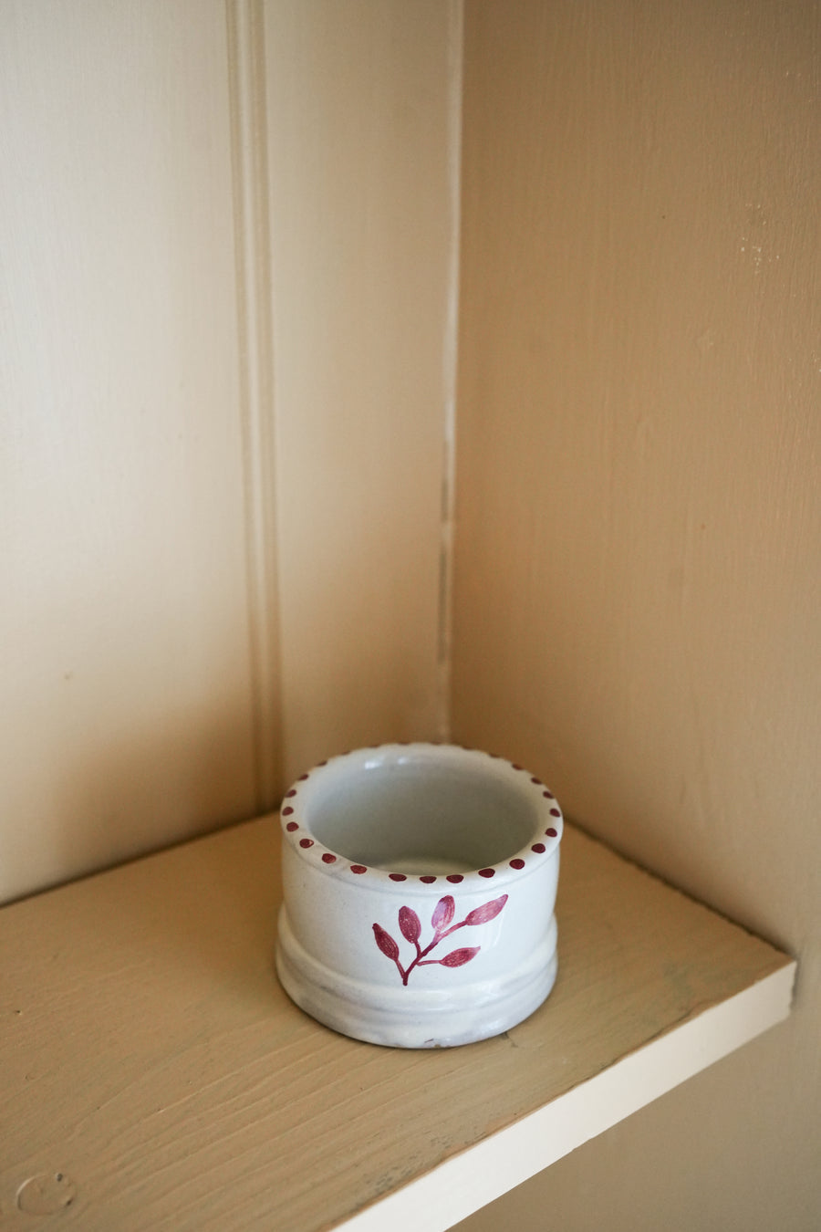 Hand painted botanic tea light/dip bowl - Brick