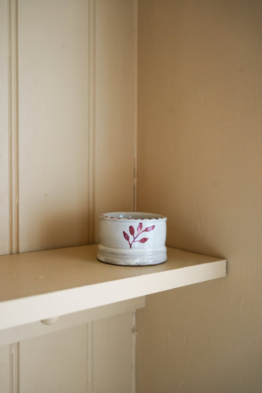 Hand painted botanic tea light/dip bowl - Brick