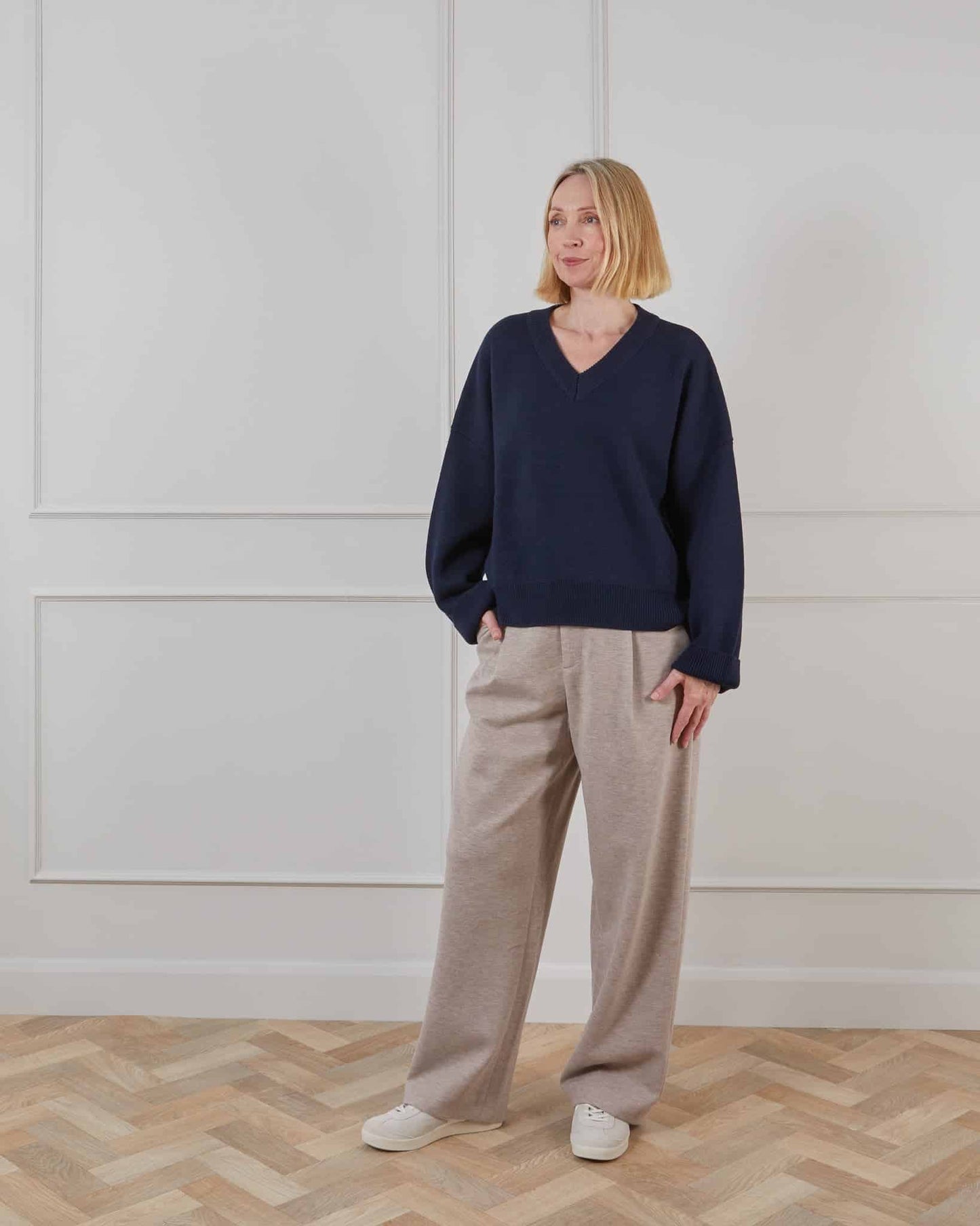 Chalk | Regan Trouser | Marl Beige
