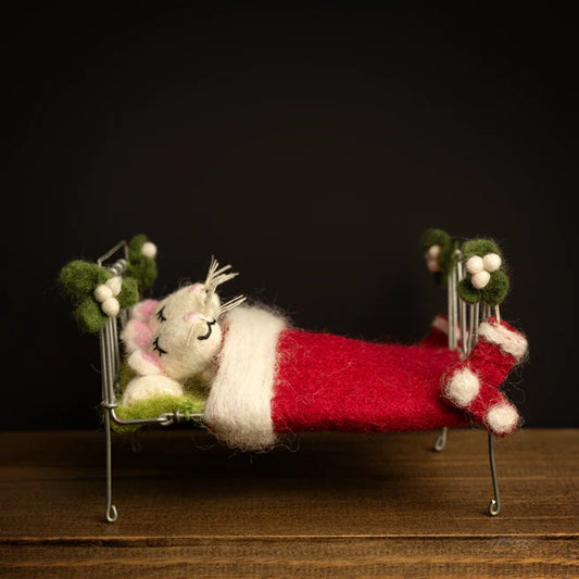 Sleeping Mice Pair in Bed with Stockings