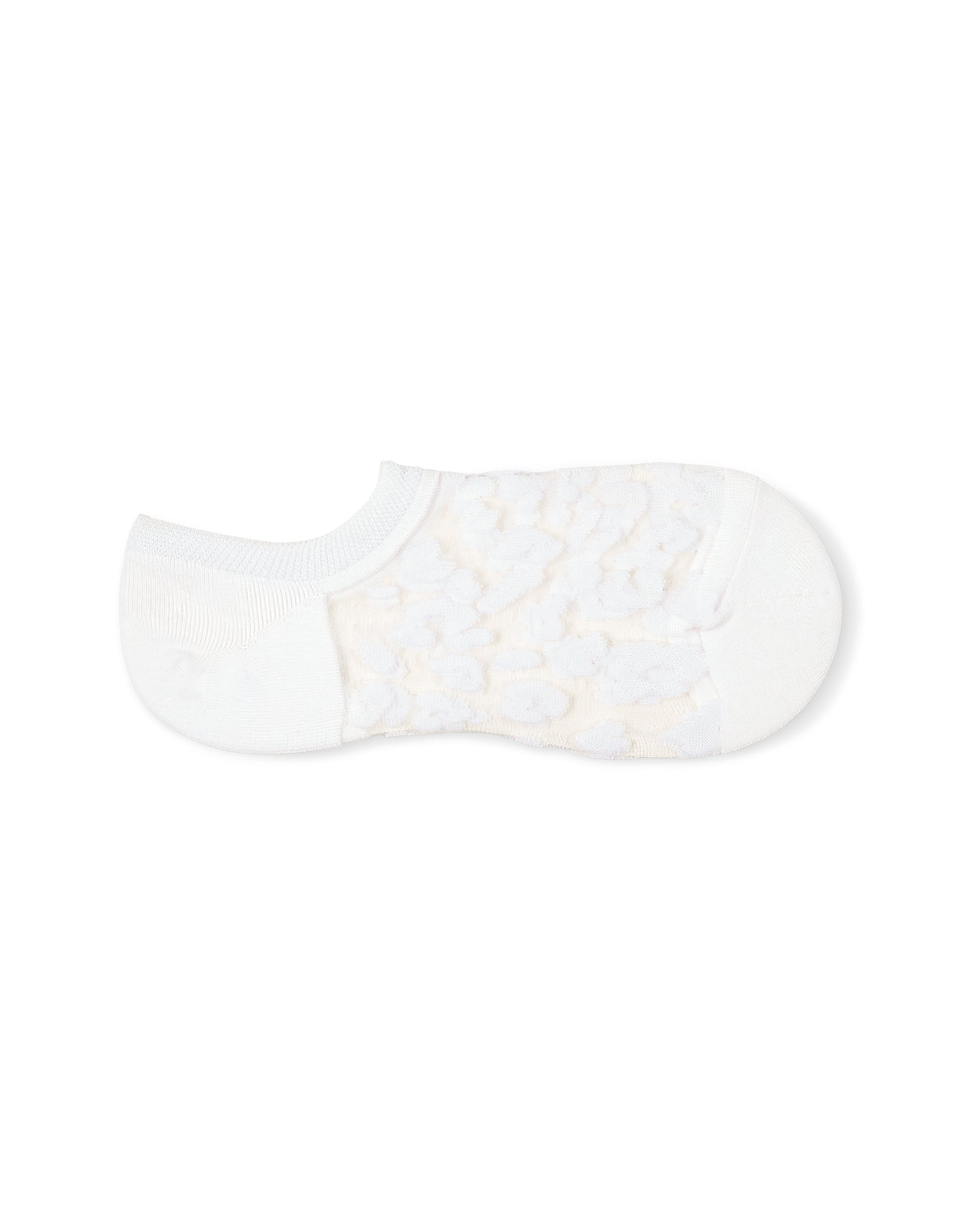 Chalk | Leopard No Show Sock | White