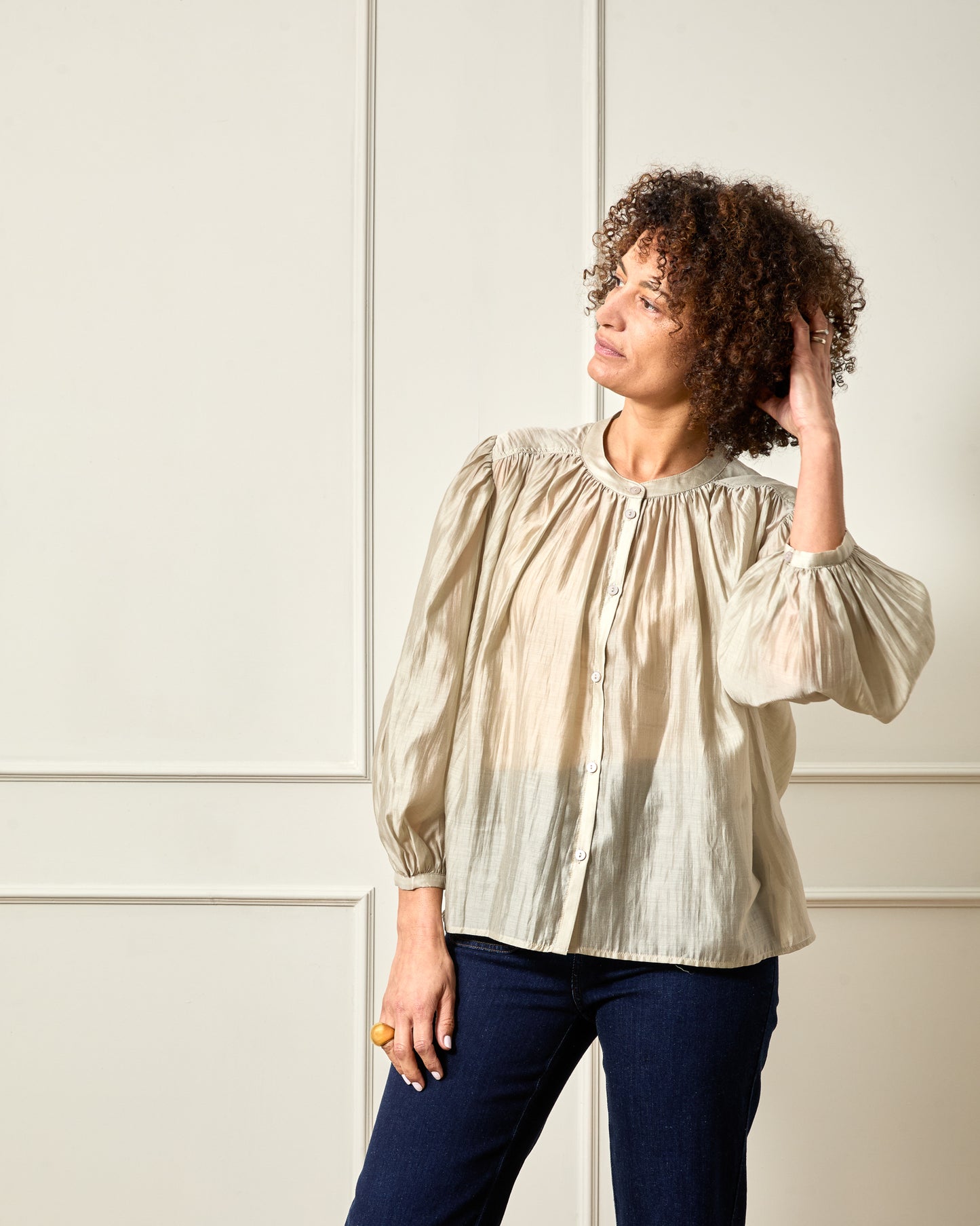 Chalk | Dawn Blouse | Taupe