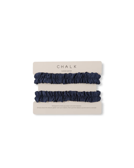 Chalk | Belinda Sleeve Garter | Navy