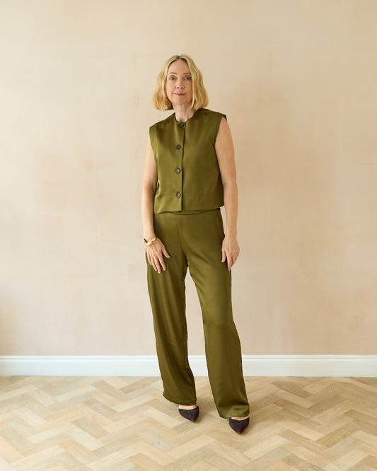 Chalk | Evie Trouser | Avocado