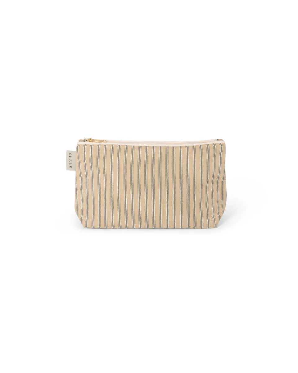 Kent Wash Bag | Ticking Stripe | Antique Khaki