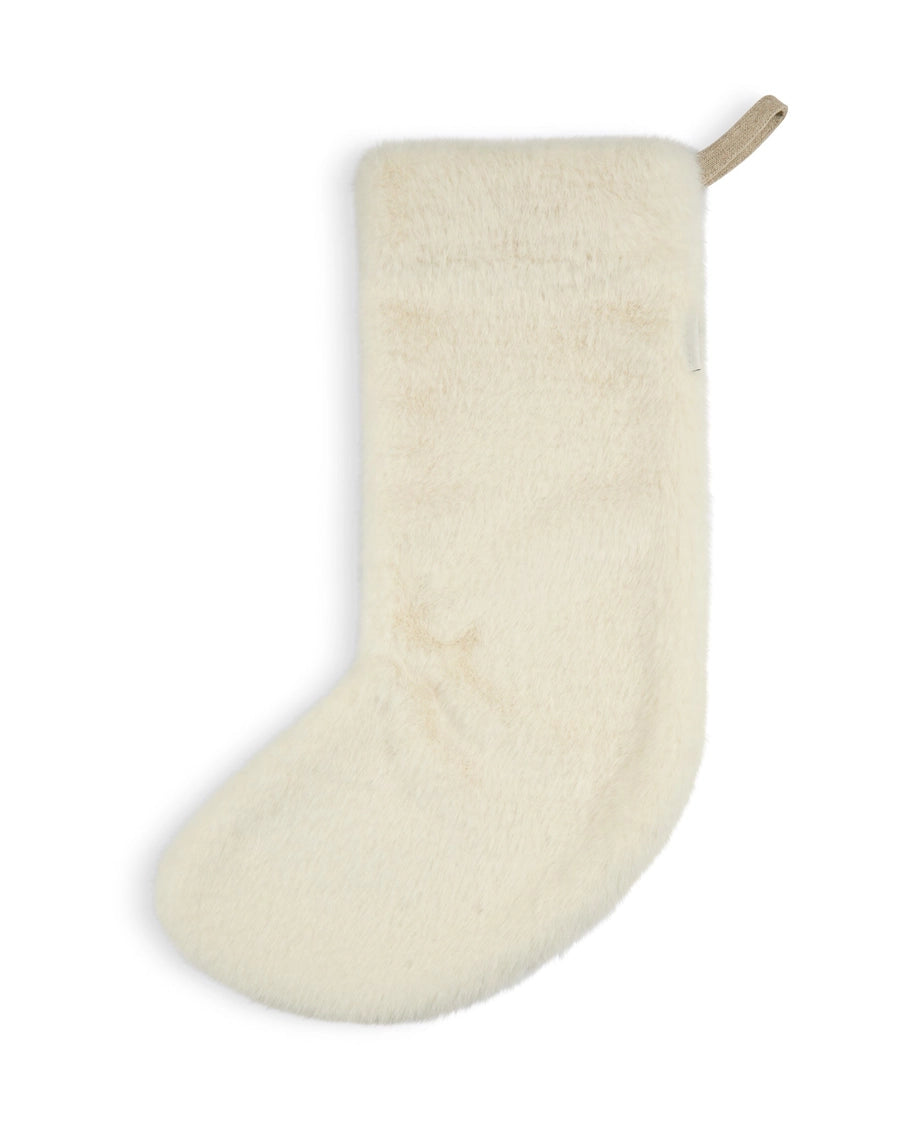 Christmas Stocking Flat Fur | Ivory
