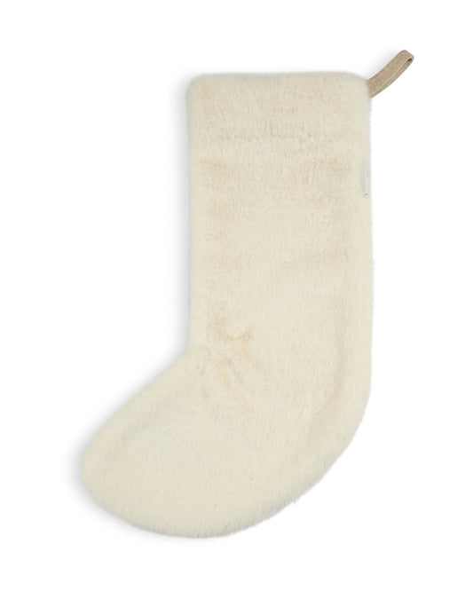 Christmas Stocking Flat Fur | Ivory