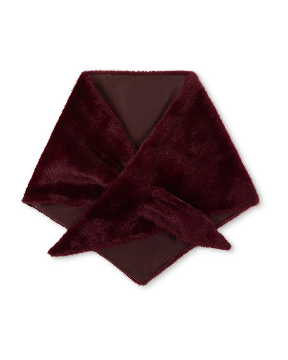 Chalk | Nova Scarf | Faux Fur | Merlot