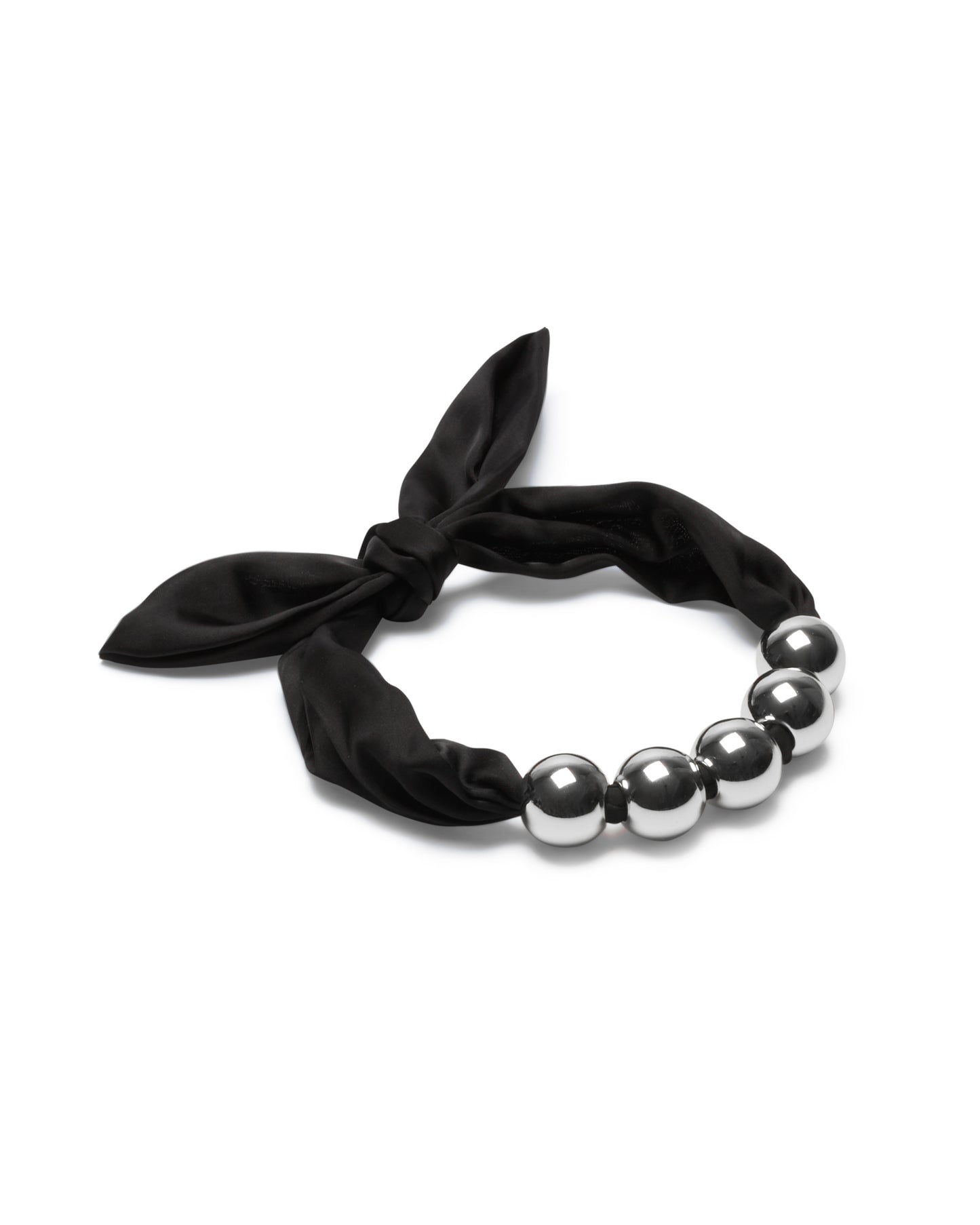 Chalk | Herne Satin Ball Necklace | Silver