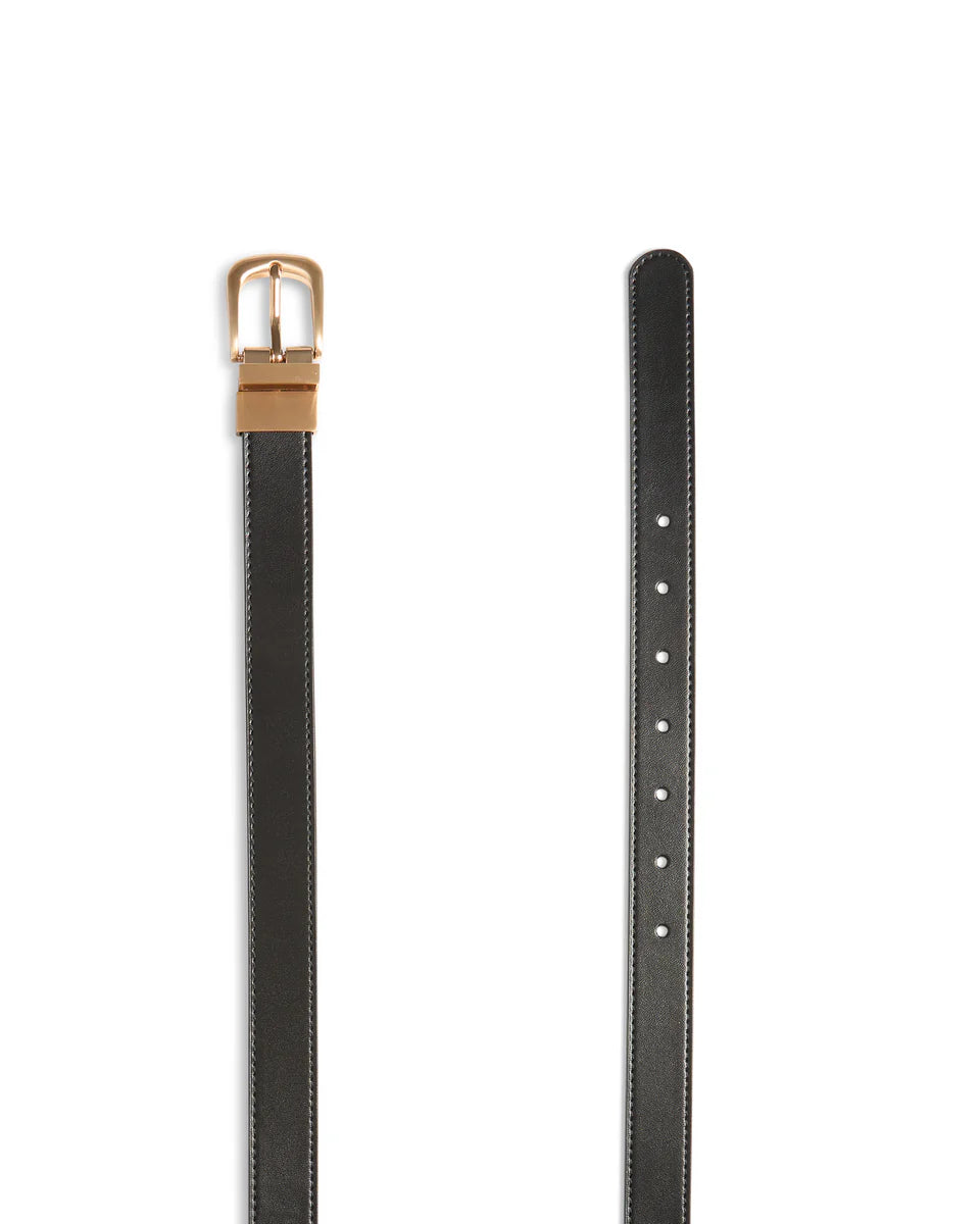 Chalk | Mara Reversible Belt | Black/Brown