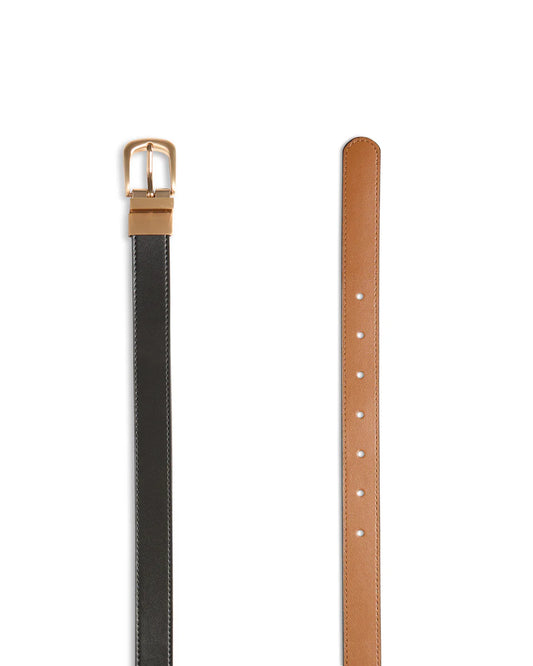 Chalk | Mara Reversible Belt | Black/Brown