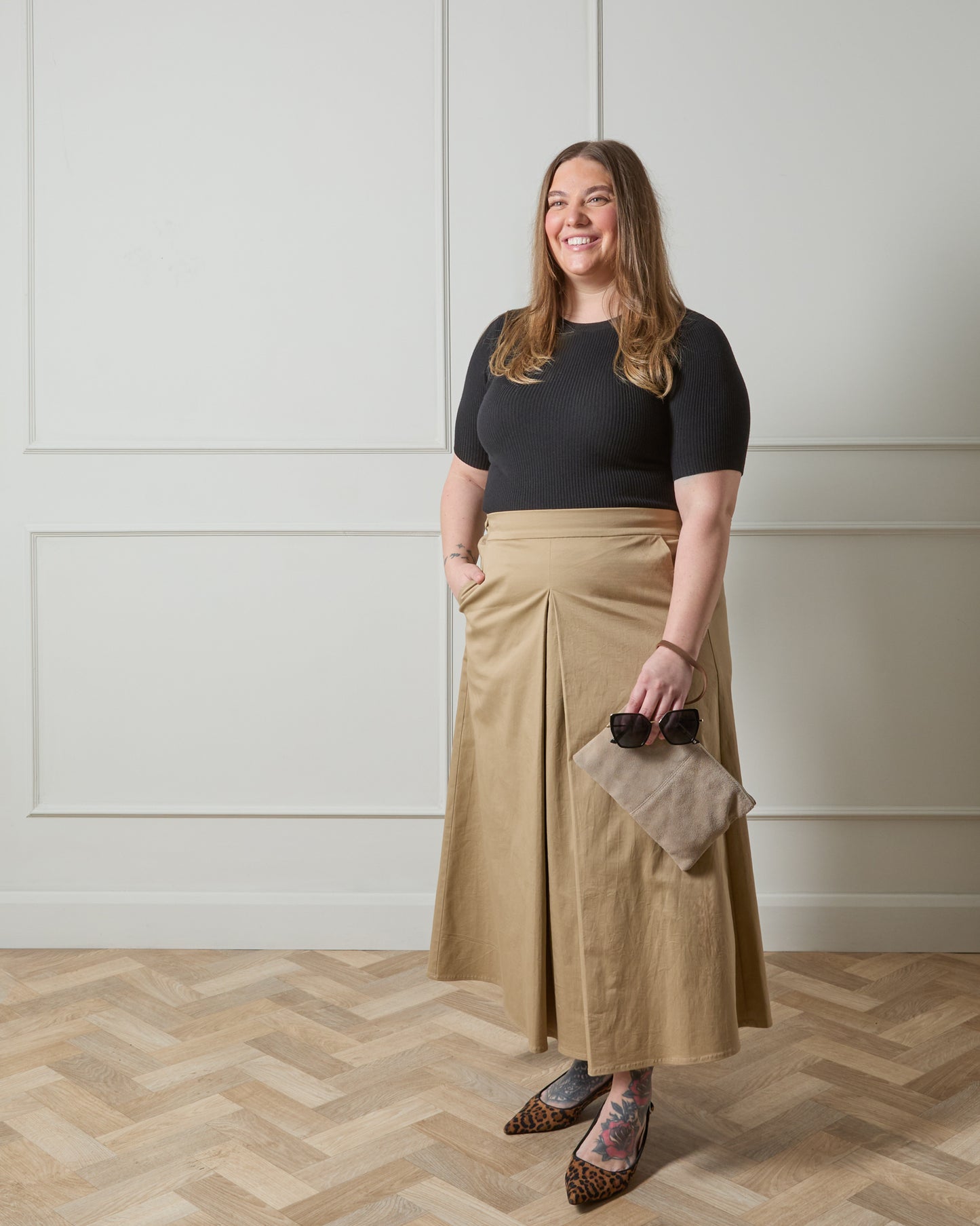 Chalk | Tamara Skirt | Dark Beige