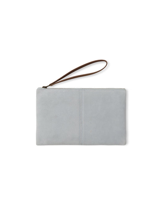 Chalk | Kensington Pouch Bag | Suede | Duck Egg Blue