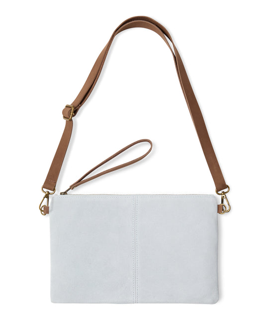 Chalk | Hampstead Bag | Suede | Duck Egg Blue