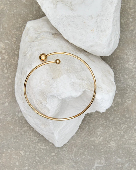 Chalk | Double Ball Bangle | Gold