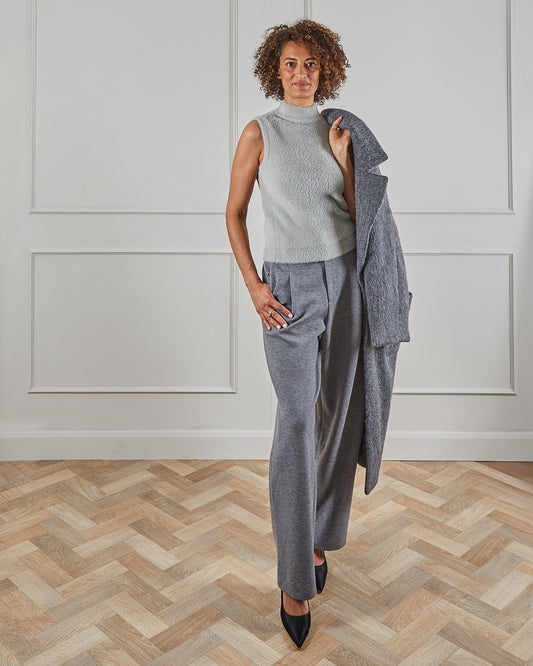 Chalk | Regan Trouser | Marl Grey