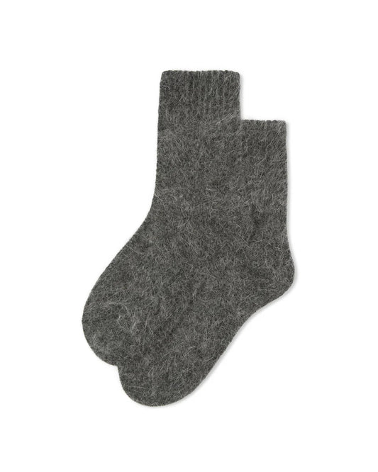 Chalk | Soft Angora Sock | Charcoal