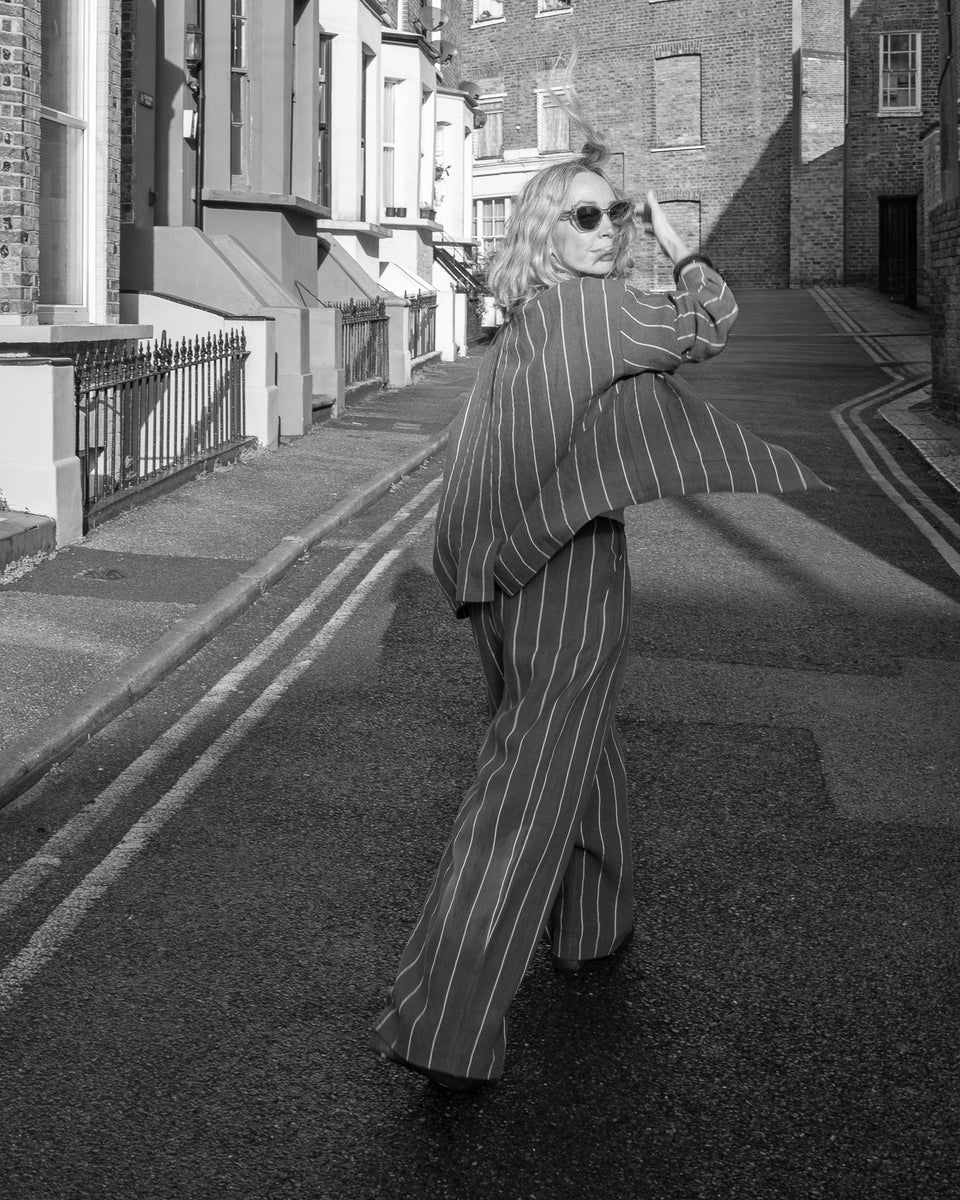 Chalk | Kath Stripe Jacket | Navy