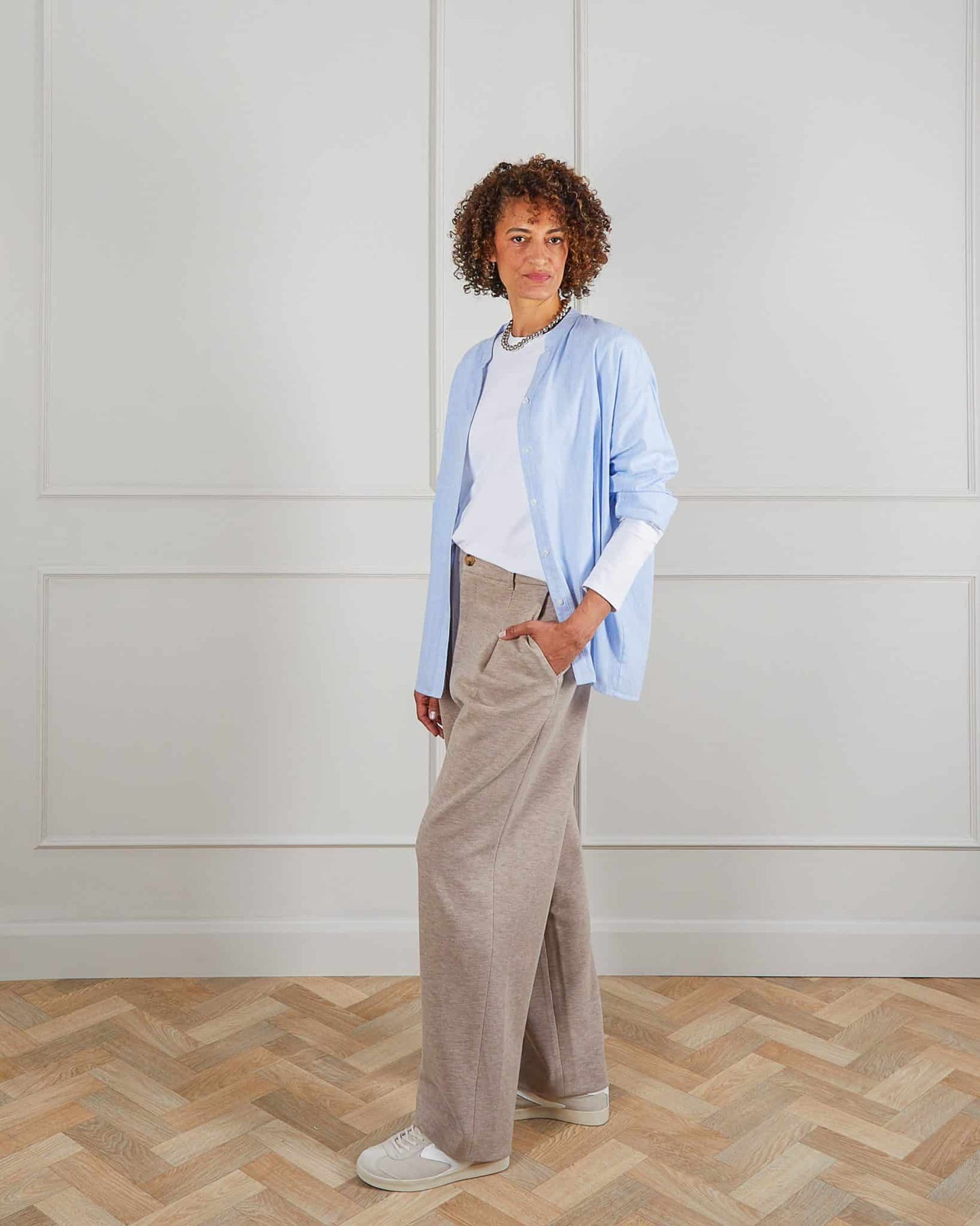Chalk | Regan Trouser | Marl Beige