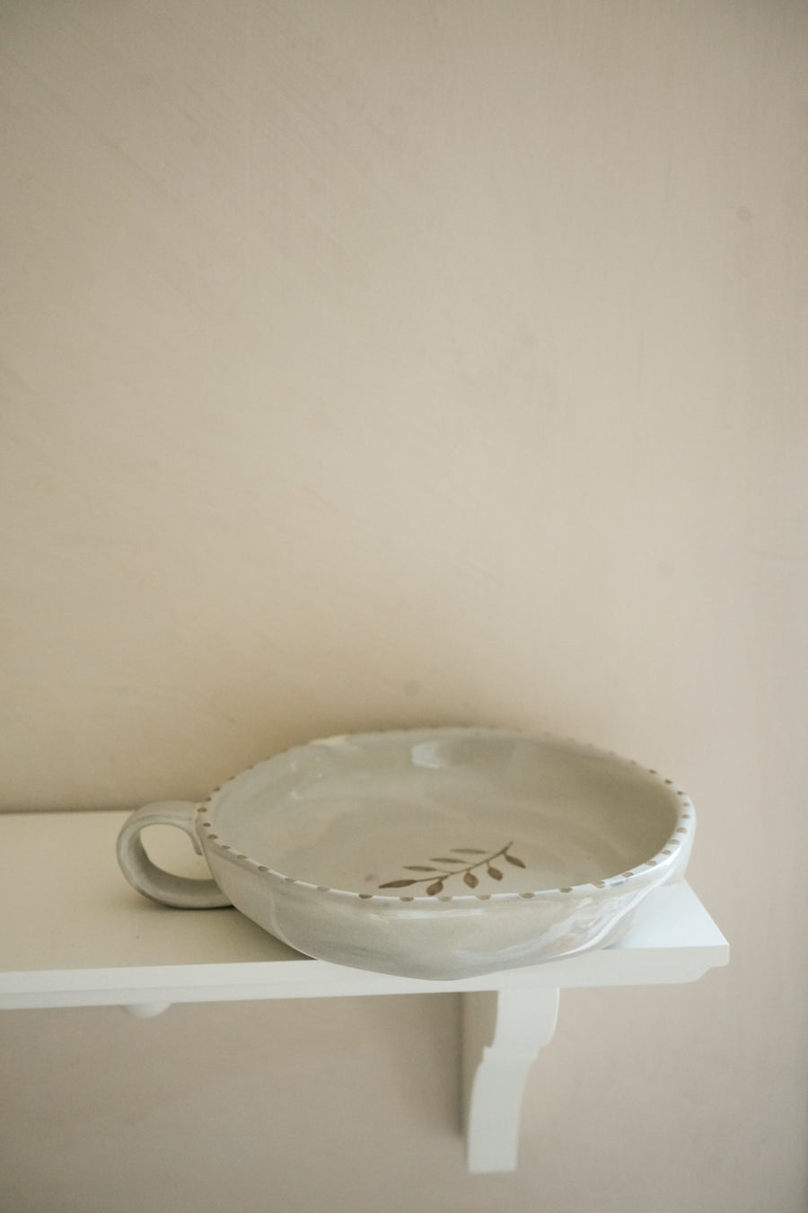 Hand Painted Botanic Dish - Taupe